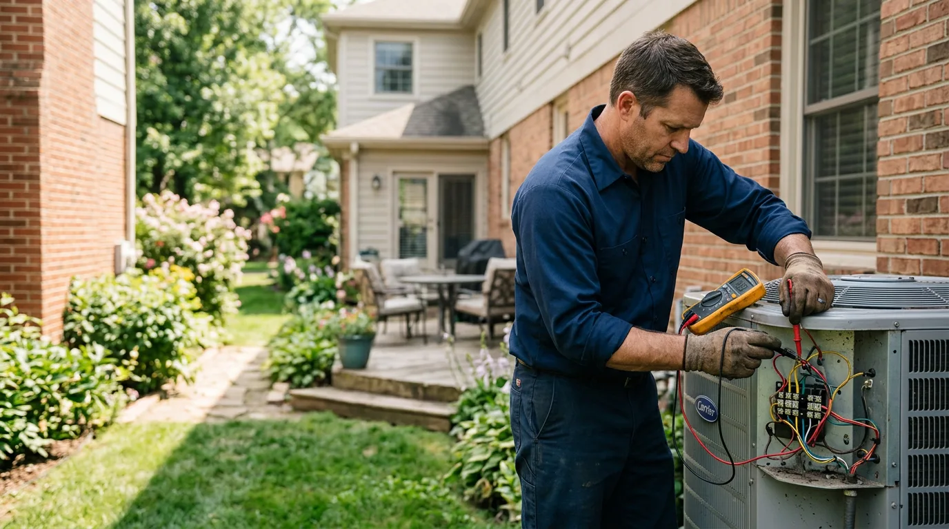 HVAC technician working near West Chester, IA